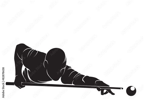 Billiards Player Vector Silhouette Isolated On White Stock Vector