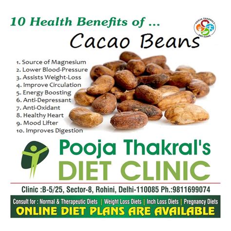 10 Health Benefits Of Cacao Beans By Dt Pooja Thakral Cacao Benefits