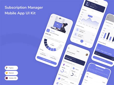 Subscription Manager Mobile App Ui Kit Uplabs