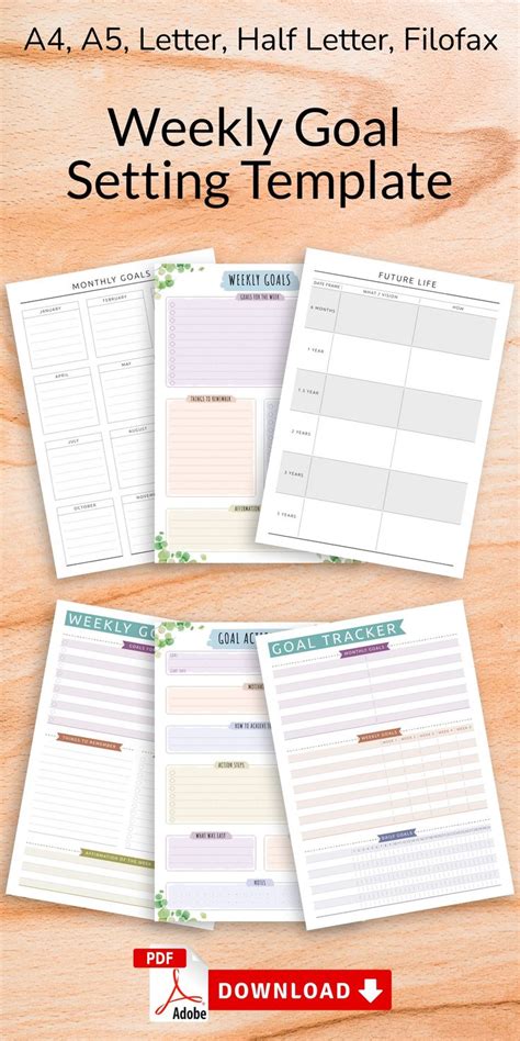 My Goals This Week Weekly Goal Setting Planner Template Etsy