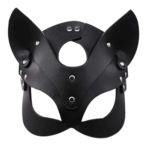 Woman Leather Cat Mask Costume Sex Bunny Fox Maskssexy Animal Half