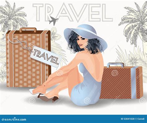 Summer Travel Sex Pin Up Girl Stock Vector Illustration Of Airplane Bikini 53041028