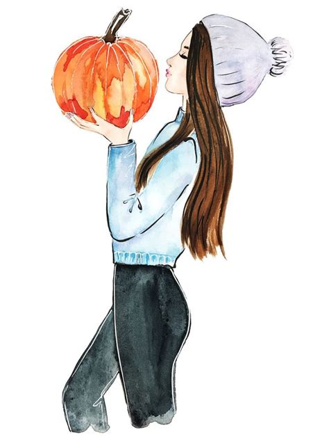 Floral Art Fall Drawings Autumn Illustration Character Illustration