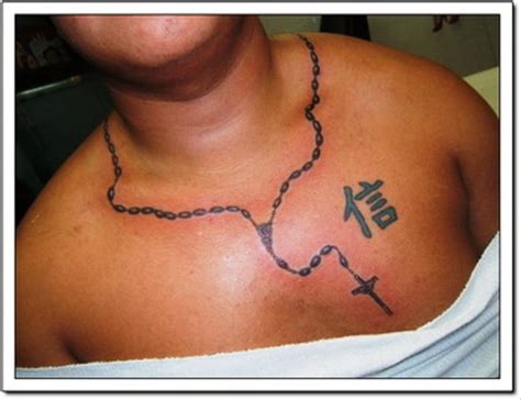 47 Amazing Rosary Tattoo Designs For Neck