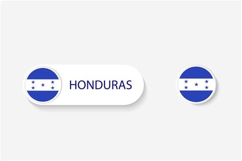 Bandera De Botón De Honduras En Ilustración De Forma Ovalada Con