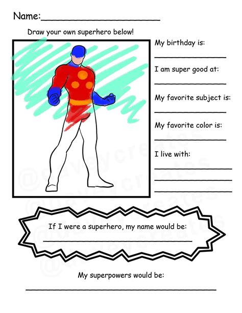 Back To School Superhero Get To Know You Coloring Worksheet Etsy