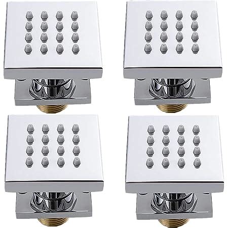 Square Solid Brass Shower Body Sprays Massage With Chrome Finish Spa