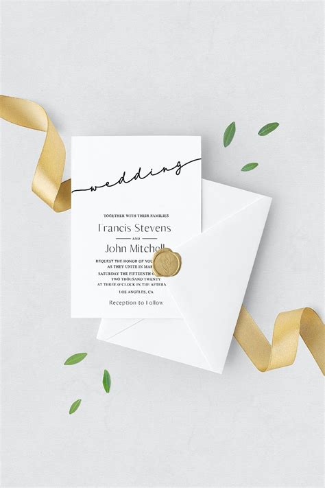 Wedding Word Invite | Simplistic Wedding, Typography Invite, Script Invite, Wedding Set Letters 