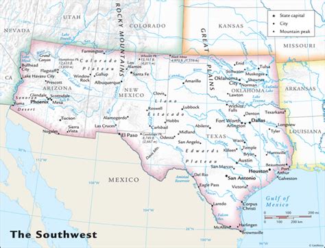 Southwest Region Map Printable