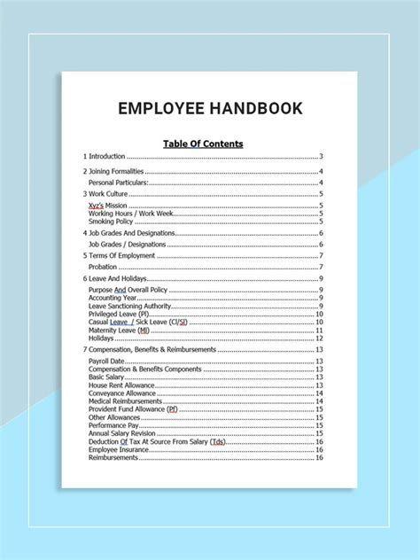 Employee Handbook Employee Handbook Employee Handbook Template Free