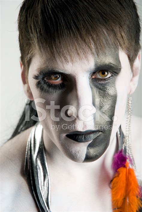 Portrait Of A Man With Face Paint Stock Photos