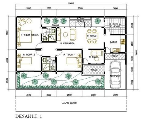 Referensi referensi denah rumah minimalis kita kali ini adalah denah denah dengan lebar 6 meter dan panjang 10 meter, atau dalam luasan 60 m2. Terbaru 24+ Denah Rumah Minimalis 3D