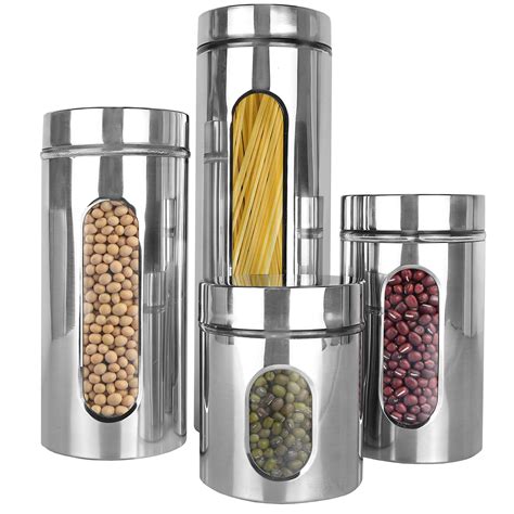 buy estilo stainless steel canister sets for the kitchen counter silver canister set with