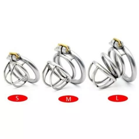 Male Stainless Steel Chastity Device Metal Chastity Cage Lock Belt Ring Binding Picclick