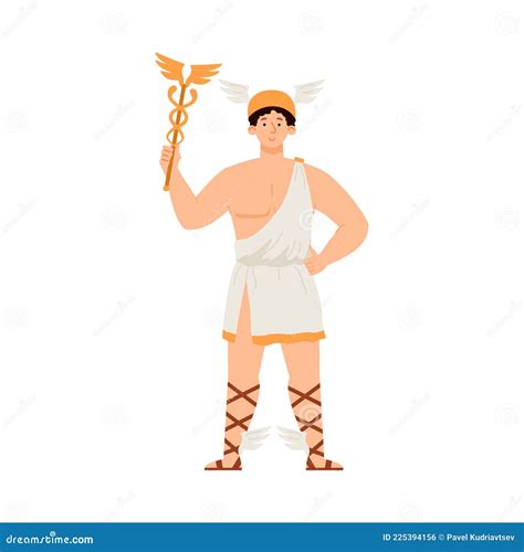 Hermes Mercury With Caduceus And Pound Sign Stock Photography
