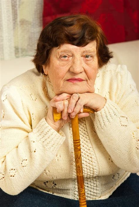 Portrait Of Elderly Woman Stock Image Image Of Living
