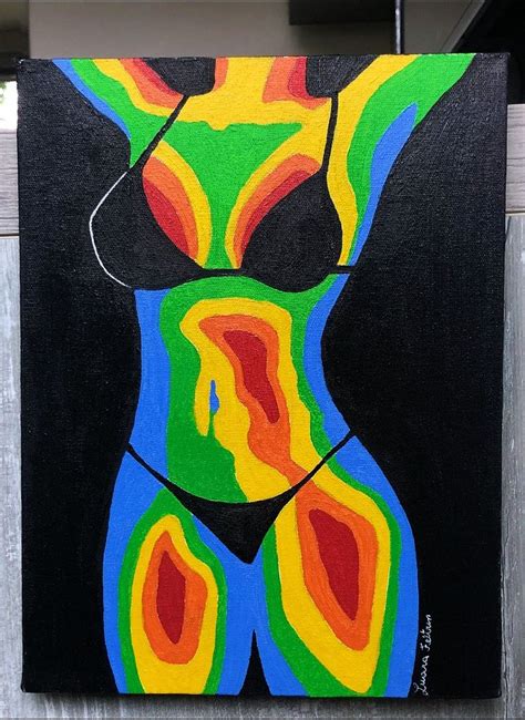 Body Thermal Painting Small Canvas Art Hippie Painting Painting Art