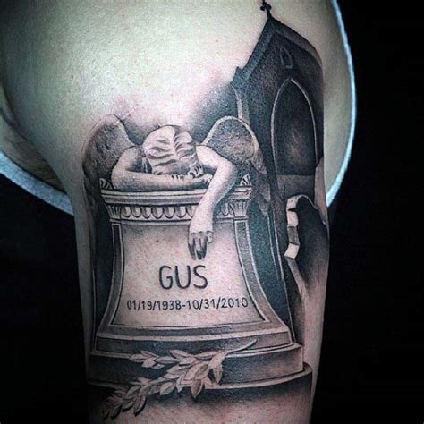 Graveyard tattoo designs are for those with the love for the mystic world and its mysteries. 50 Tombstone Tattoos For Men - Memorial Stone Designs