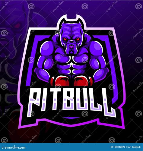 Pitbull Boxing Esport Logo Mascot Design Stock Vector Illustration