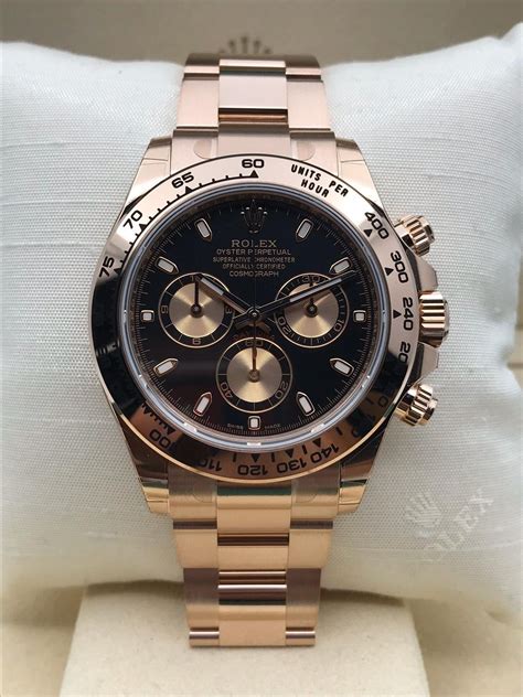 Rolex New Daytona Rose Gold 116505 Black Dial Watch In Hong Kong For