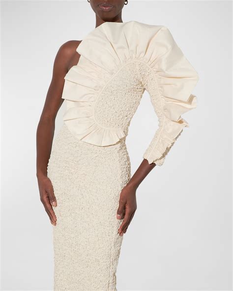 Mara Hoffman Evelyn Ruffle Smocked Cotton Midi Popcorn Dress Neiman Marcus
