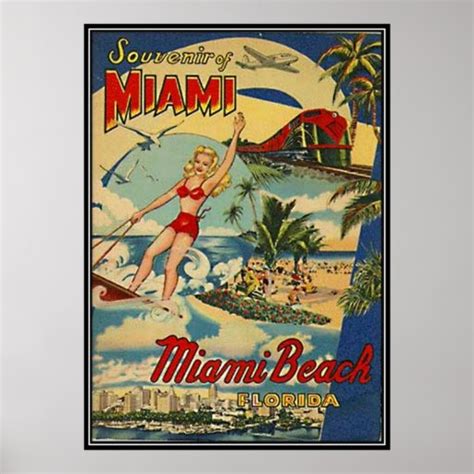 vintage miami beach florida usa posters zazzle