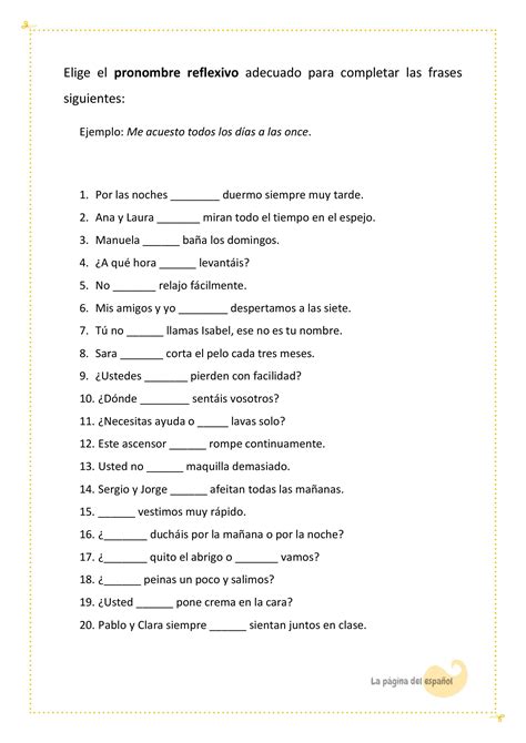 Pronomes Reflexivos Em Espanhol
