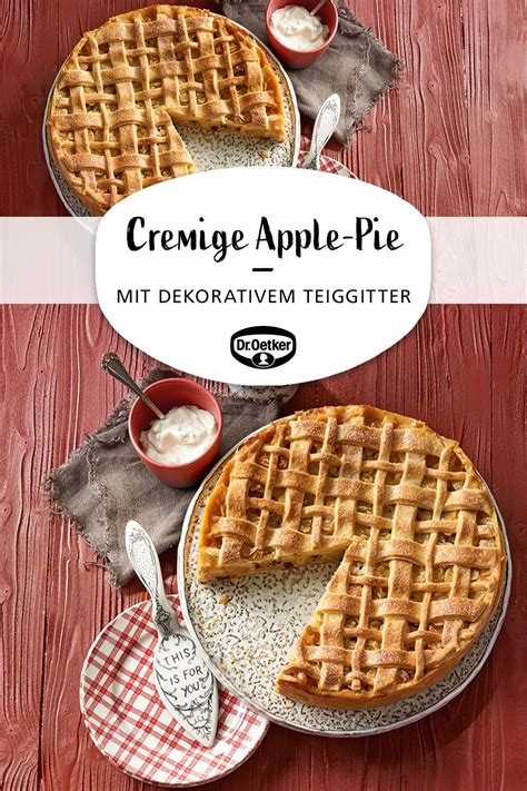 Cremige Apple Pie Apfelkuchen Mit Cremiger Apfel Füllung Und Dekorativem Teiggitter