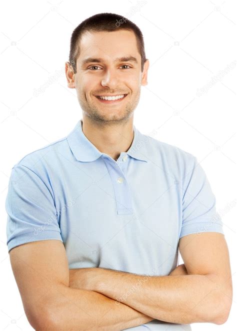 Cheerful Young Man Over White ⬇ Stock Photo Image By © Gstudio 20030237