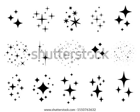Shiny Sparkles Bright Sparkle Glow Stars Stock Vector Royalty Free