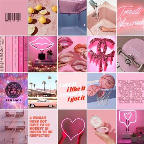 Pink Boujee Aesthetic Collage Kit 75pcs Etsy Australia