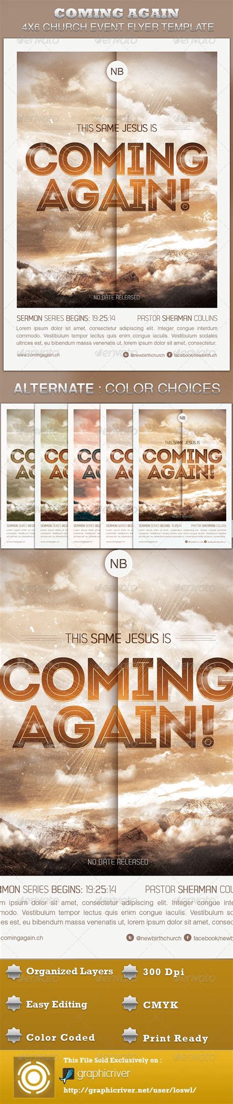 Coming Again Church Flyer Template By Loswl Graphicriver