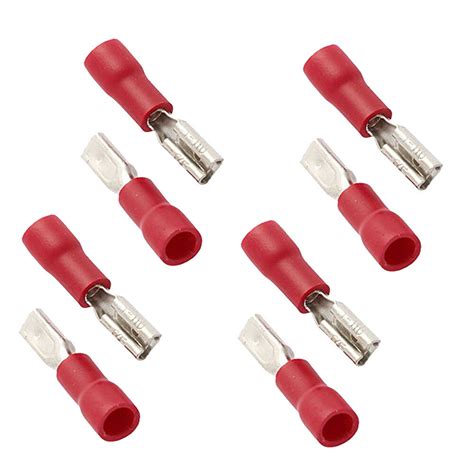 100pcs Red Female Insulated Spade Wire Connector Terminals Fdd125 110