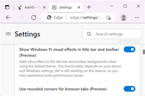 Tip Enable Rounded Tabs In Microsoft Edge Along With Windows Visual Effects AskVG
