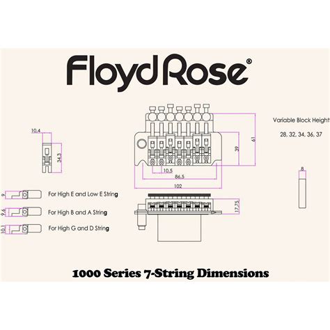 Floyd Rose Frtsss5000 Special 7 String Tremolo System Black Nickel