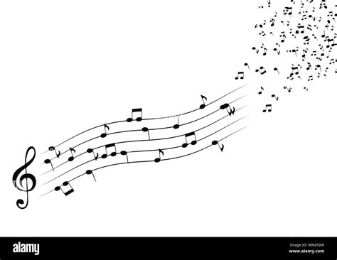 Classical Musical Notes With Treble Clef Vector Illustrator Stock