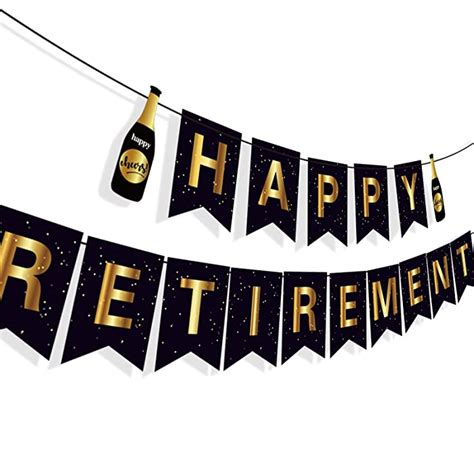 Buy Happy Retirement Banner Happy Retirement Party Decorations Black