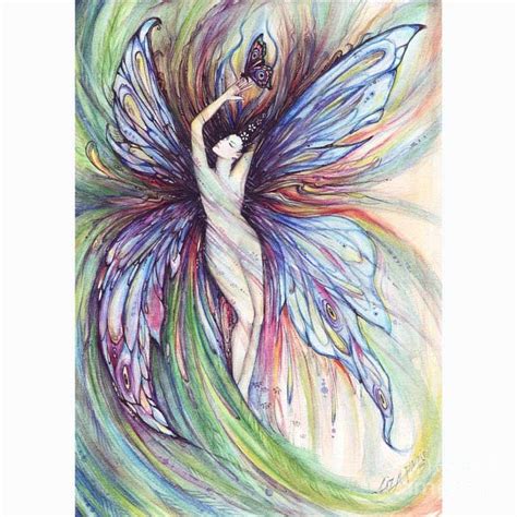 Butterfly Fairy Fantasy Art Print From Original Painting Painting By