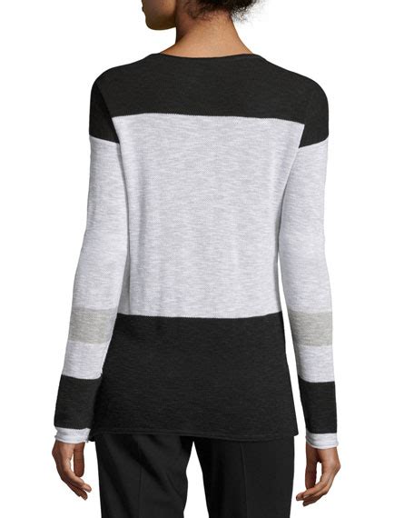 Vince Colorblock Cotton Intarsia Sweater