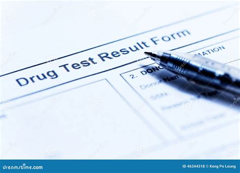 Formular des Drogentests stockfoto. Bild von behälter - 46344318