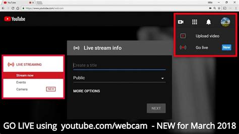 Youtube Desktop Go Live Streaming With Your Webcam New For March 2018