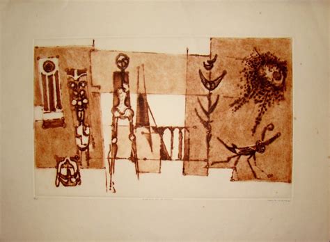 Original etchings art by contemporary artists jerry di falco, sheri smith, rosalyn m. Greta Carmen Mid Century Modern Etching -man & His ...