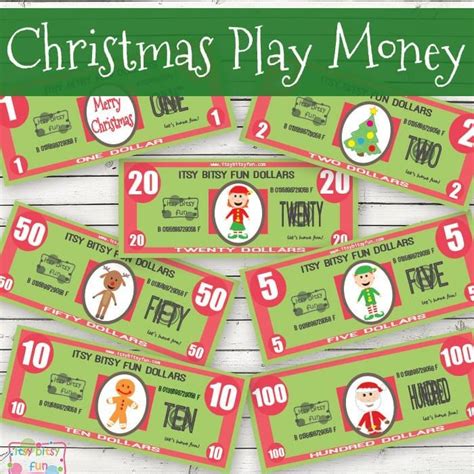 Free Christmas Printable Play Money Printable Play Money Printable