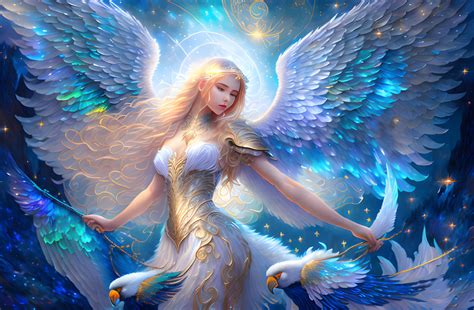 Angel With Fantasy Parrots Deep Dream Generator