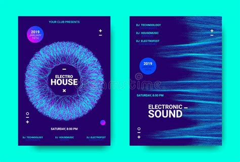 Music Posters With Light And Movement Effect Stock Vector