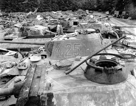 Captured German Tanks And Equipment Dump In Normandy German Tanks