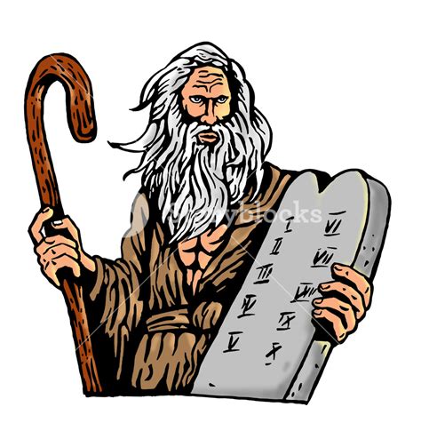 Moses Carrying The Ten Commandments On A Tablet Royalty Free Stock