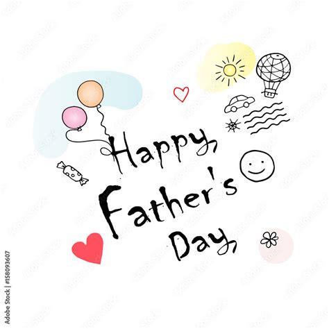 Happy Fathers Day T Card Vector Father Day Illustration Kids