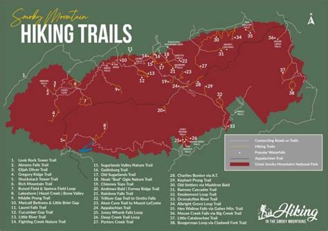 Smoky Mountain Trail Maps Hiking In The Great Smoky Mountains Smoky Mountain Trails Smoky