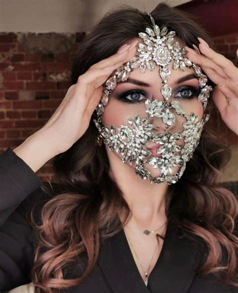 Crystal Face Mask Envaly Face Accessory Face Veil Etsy